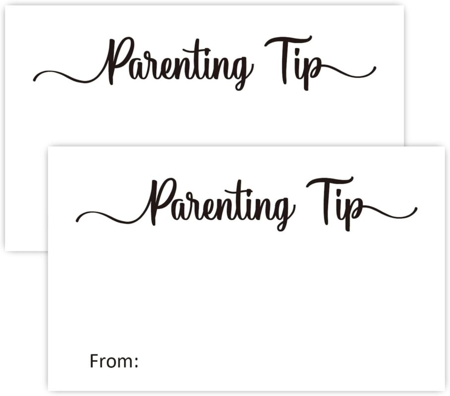 50 Advice for New Parents Card, Tarenting Tip Card, Tips for the Parents To Be, Baby Shower Party Card (3.5″ x 2″)
