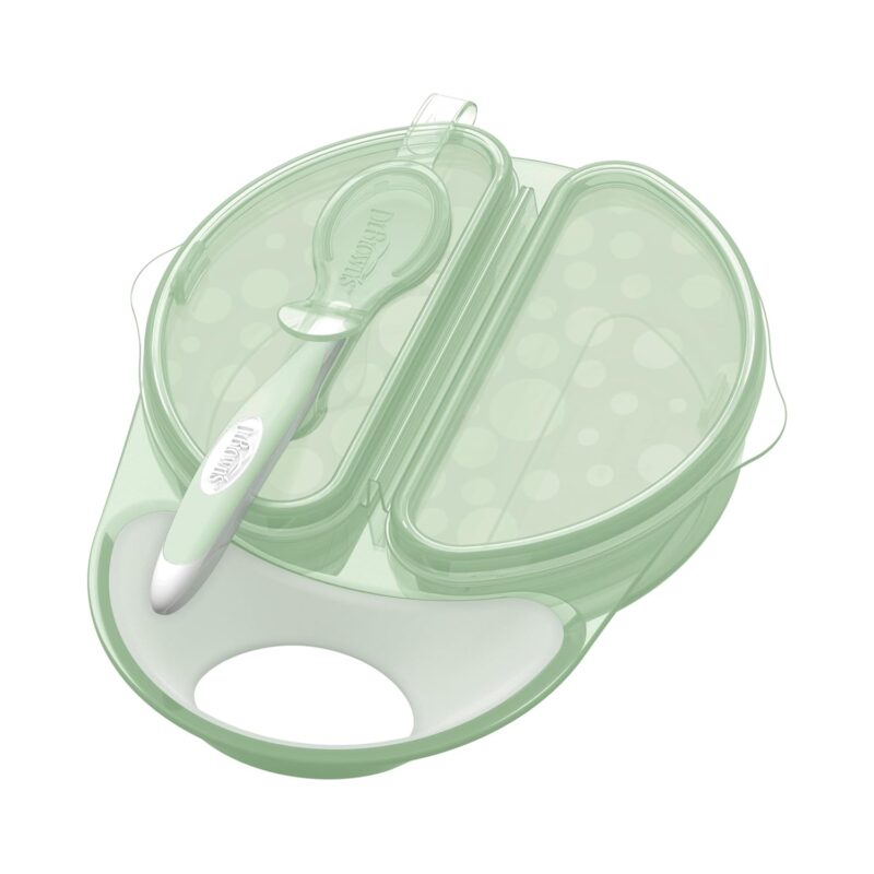Dr. Brown’s Travel Fresh Bowl and Snap-in Spoon for Toddler Feeding On the Go, BPA-Free, 4m+ (Color May Vary)