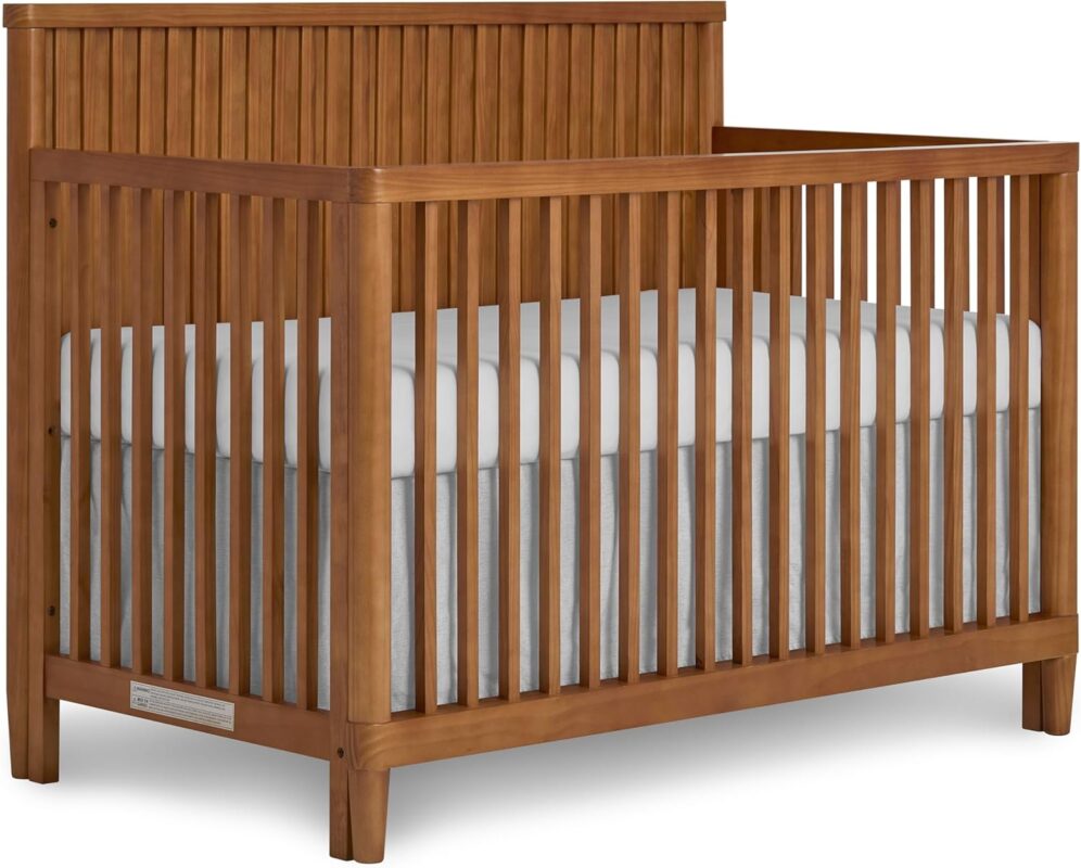 Evolur Flynn 5-in-1 Convertible Full-Size Crib in Sedona, JPMA Certified, Converts from Baby Crib to Toddler Bed, Daybed, and Full-Size Bed