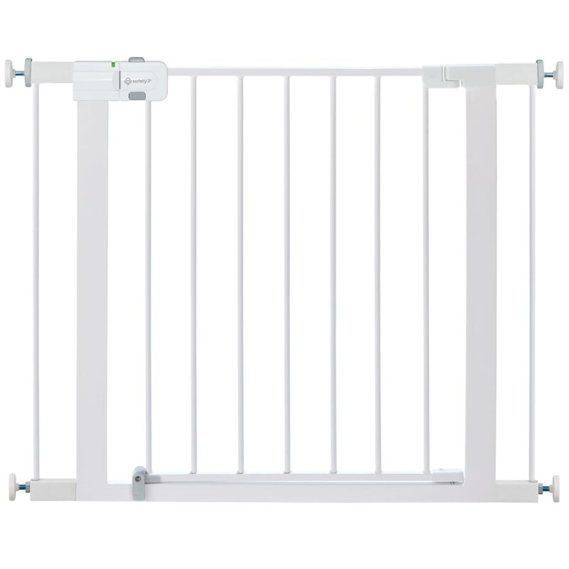 Safety 1st Easy Install Walk Thru Baby Gate for Doorway With Door, Dog Gates, Fits 29″-38″, Easy Install 28″ Tall, White