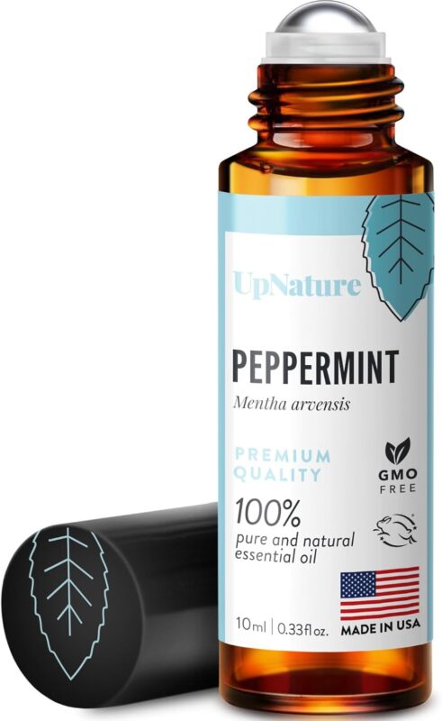 UpNature Peppermint Essential Oil Roll On – Natural Nausea Morning Sickness Relief for Pregnant Women – Pregnancy Must Haves Rollerball Roller